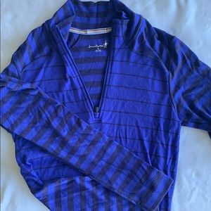 smartwool purple/blue zip neck long sleeve shirt